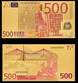 Петстотин златни евра банкнота колекционерска за подарък