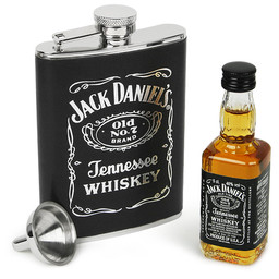 Jack Daniels миниатюра 50 мл. марков алкохол + манерка и фуния