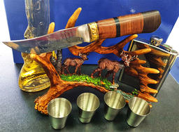 Ловен подаръчен комплект за мъже с гравиран ловджийски нож