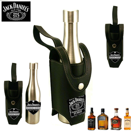 Метален сувенир бутилка с кожен калъф Jack Daniels