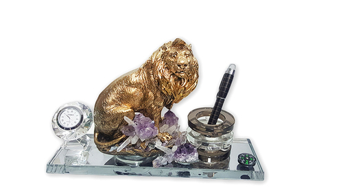 Статуетка лъв комплект за бюро луксозен